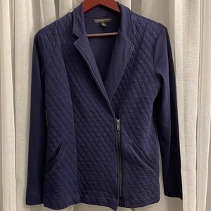 Banana Republic Small Navy Quilted Cross Over Zipped Jacket